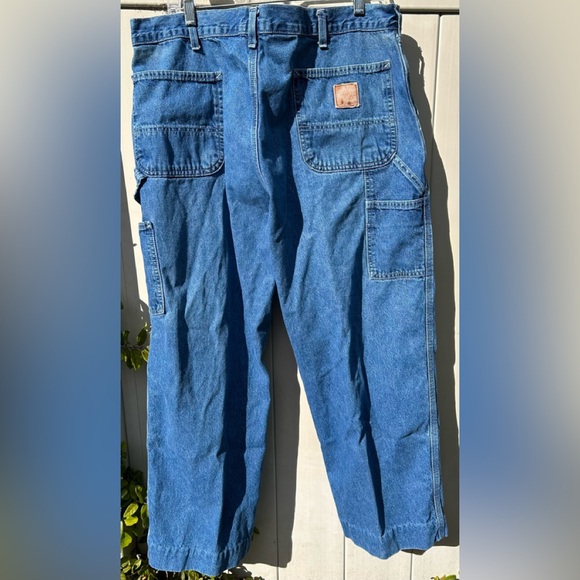 CARHARTT Mens Relaxed Farm Utility  Work Denim Blue Jeans Size 40 x 30 - Picture 3 of 5